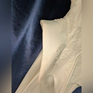 Bridal Ivory Peplum Overskirt with Beaded Capelet & Satin Train